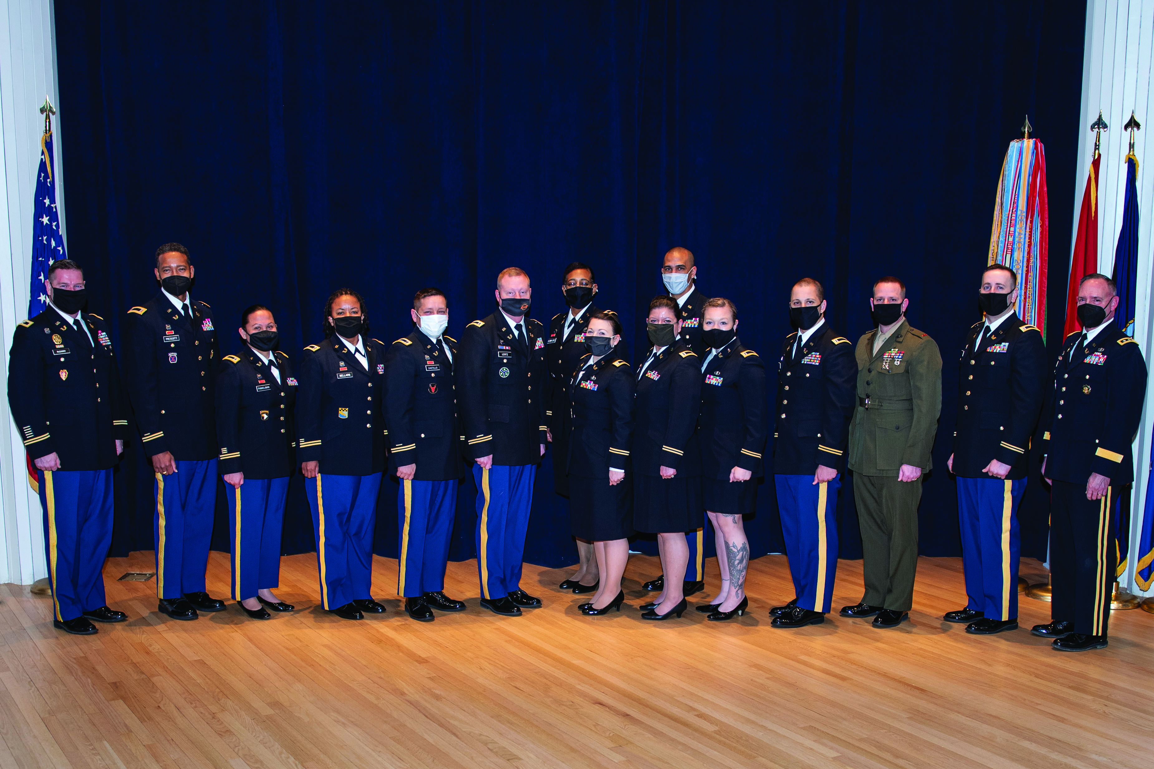 Members of 22d Judge Advocate Warrant Officer Advanced Course graduate from The Judge Advocate General’s Legal Center and School in March 2021. (Credit:
        Jason Wilkerson/TJAGLCS)